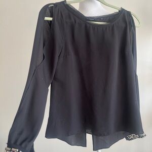 Guess Black Women's Blouse with Cutout Sleeves